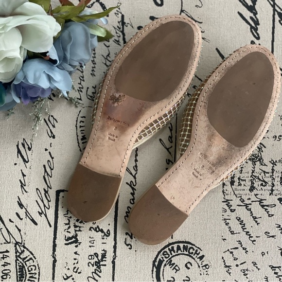 Reformation Melly Flat Mesh Jelly Mule in Fawn Rhinestone Mesh Size 8 / 7.5 - Picture 12 of 16